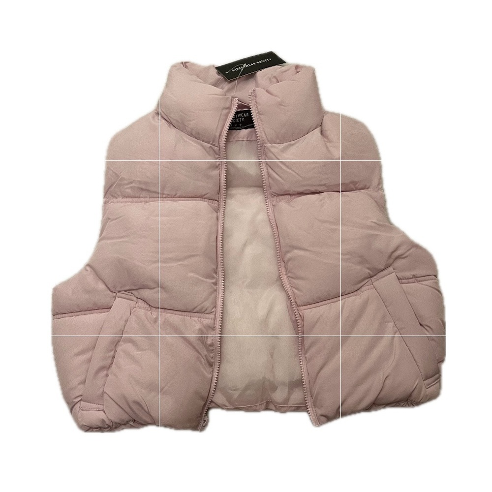 Streetwear Society Quilted Puffer Vest Light Pink Size S NWT
